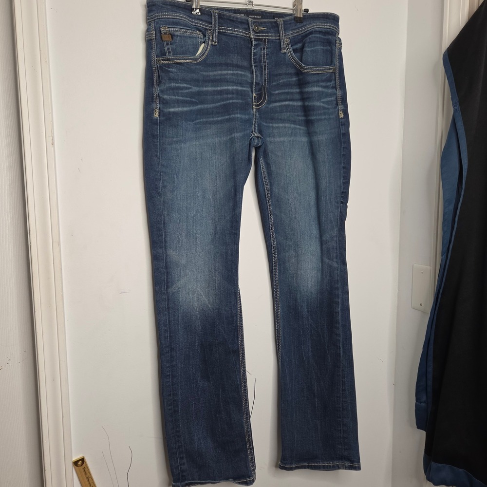 BKE Jake Straight Leg Mens Jeans 36x34 Medium Wash Durable Denim Blue Pants